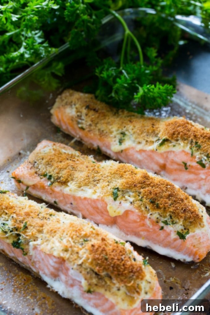 Baked Parmesan Salmon - quick and easy, ready in only 30 minutes for a perfect weeknight meal.