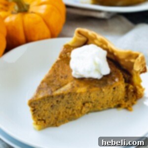 A top-down view of a ready-to-serve Crock Pot Pumpkin Pie, featuring a smooth, golden-orange filling and a lightly browned crust. It sits on a simple surface, ready for garnishing and enjoyment.