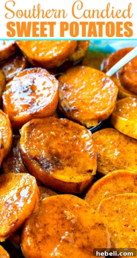 Classic Southern Candied Sweet Potatoes 6 Detailed close-up of the caramelized glaze on Southern Candied Sweet Potatoes, showcasing the rich texture and delicious appeal.