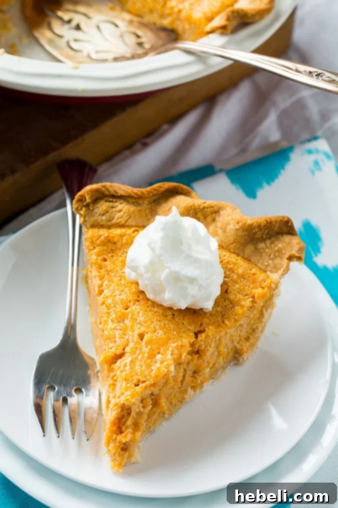 Sweet Potato Buttermilk Pie, a perfect Thanksgiving dessert