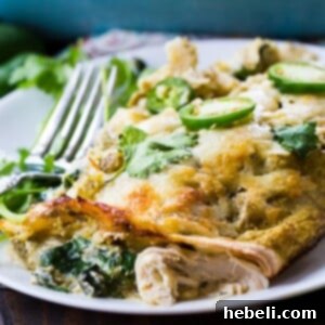 Southern Comfort Chicken and Collard Enchiladas 7 Plated Creamy Chicken and Collard Green Enchiladas