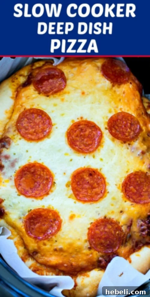 Effortless Slow Cooker Deep Dish Pizza 8 Slow Cooker Deep Dish Pizza #crockpot #pizza #deepdishpizza