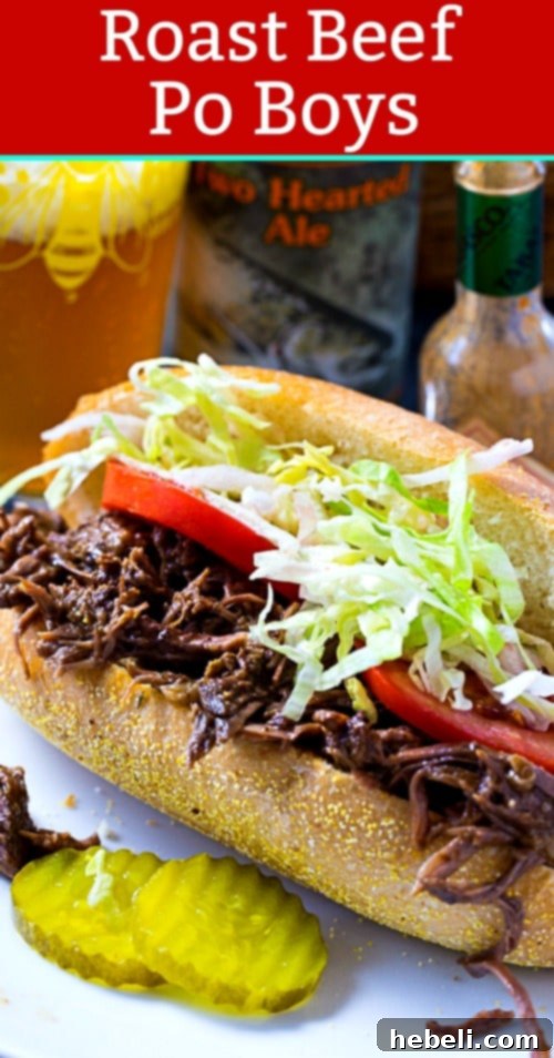 Slow-Roasted Beef Shreds 7 Roast Beef Po Boys are perfect for Mardi Gras parties in New Orleans