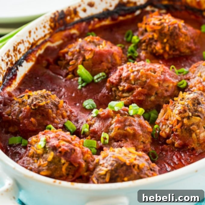 Grandma's Porcupine Meatballs 2 Classic Old-Fashioned Porcupine Meatballs in rich tomato sauce