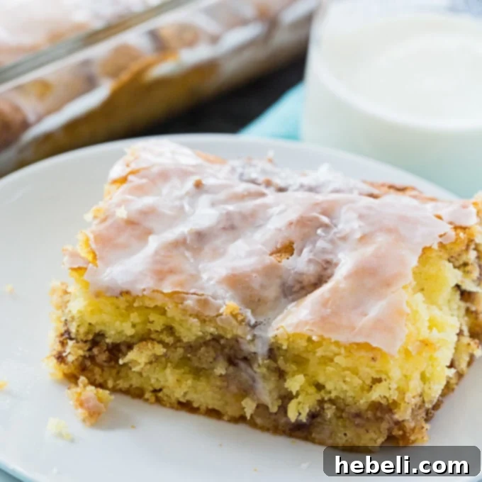 The Best Honey Bun Cake 2 Honey Bun Cake - a delightfully moist cinnamon swirl cake.