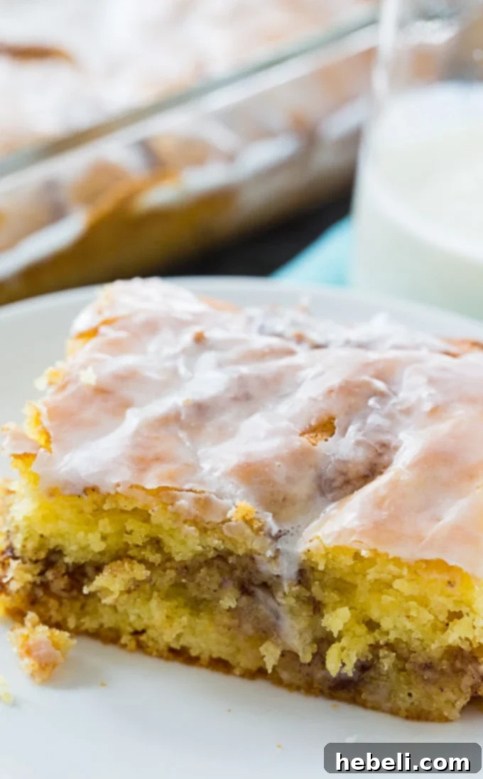 The Best Honey Bun Cake 10 Another view of a beautiful Honey Bun Cake, ready to be served.