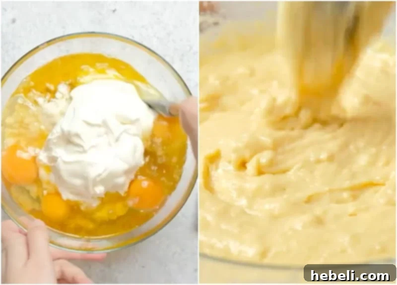 Cake Batter mixed smooth.