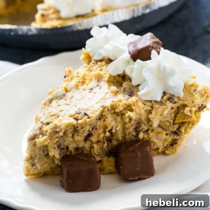 Effortless Snickers Dream Pie 2 Decadent No-Bake Snickers Pie with creamy filling and candy chunks
