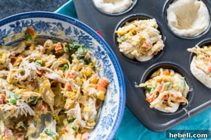 Mini Chicken Pot Pies - a great way to use up leftover chicken and create a quick meal