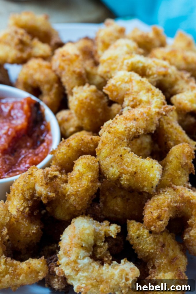 Crispy Fried Shrimp fresh out of the fryer