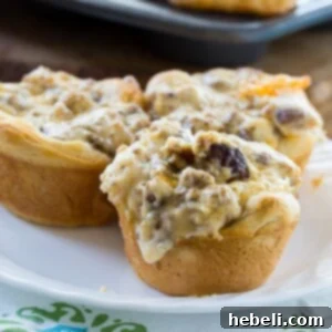 Sausage Gravy Biscuit Cups ready to eat