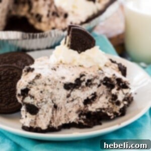 No-Bake Oreo Pie ready to serve