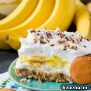 Delicious Banana Cream Delight dessert with all its layers