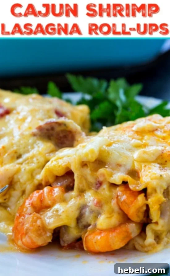 Spicy Cajun Shrimp Lasagna Rolls 6 Cajun Shrimp Lasagna Roll-Ups served as a main dish