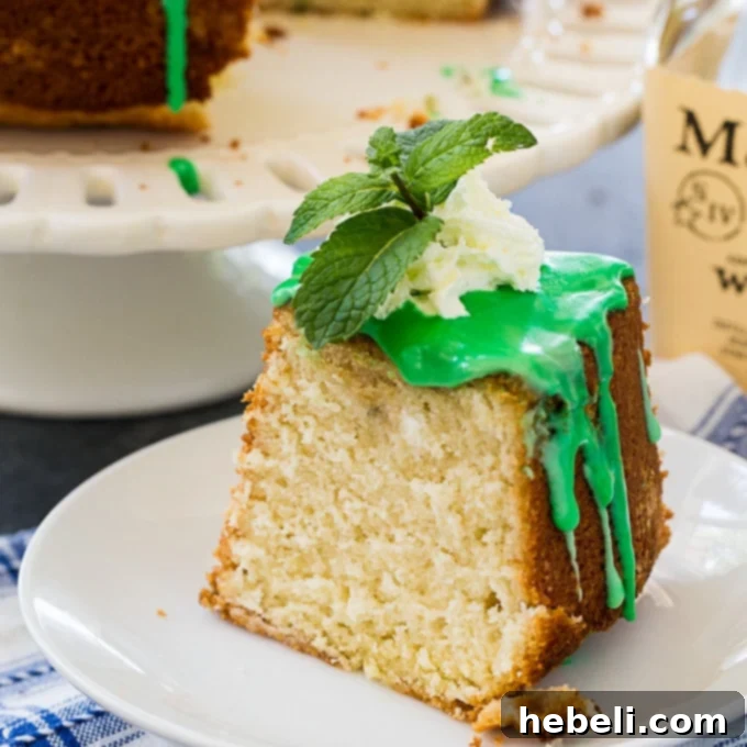 Mint Julep Cake with mint glaze