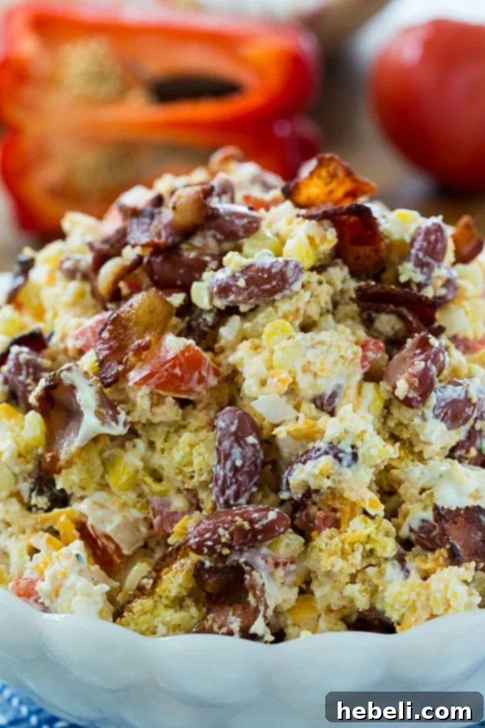 Dixie Cornbread Delight 3 Close-up of Southern Cornbread Salad Ingredients