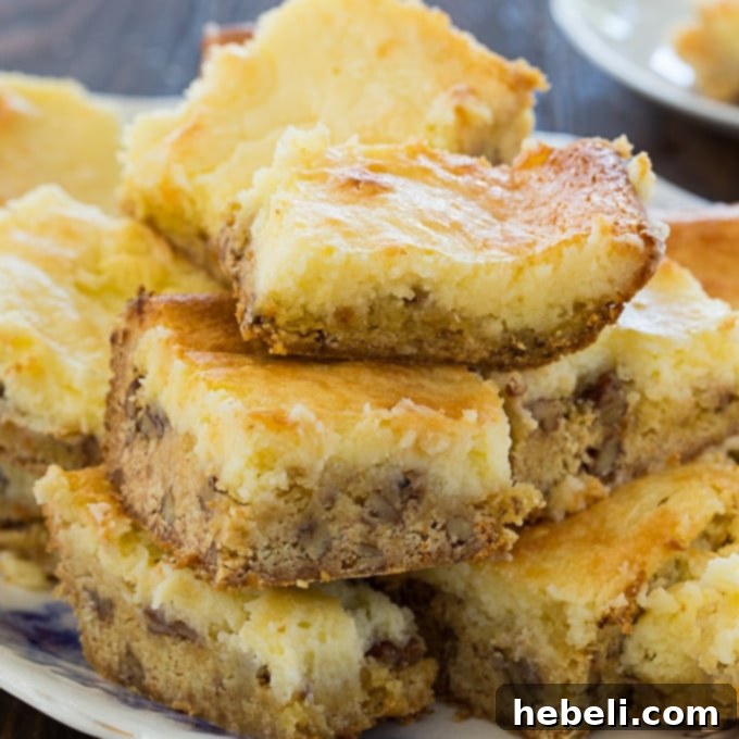 Southern Comfort Chess Squares 2 Delicious Southern Chess Squares sliced into neat squares on a serving plate