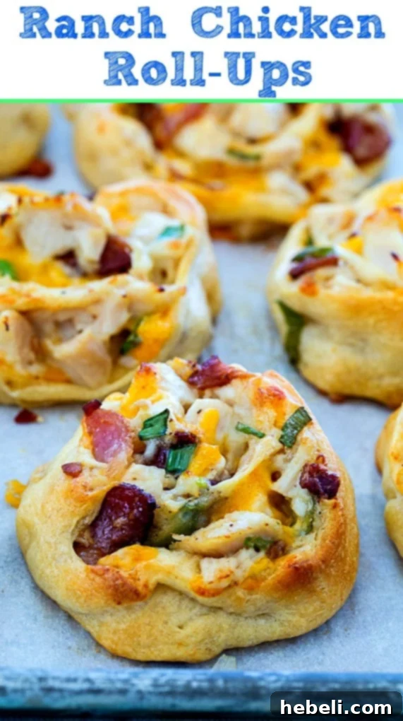 Ranch Chicken Roll-Ups with bacon, ready to be served on a white platter.