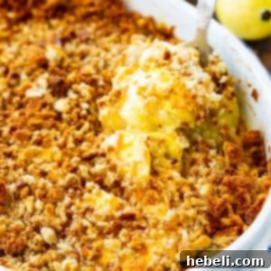 Squash Casserole with Stuffing Top in a baking dish.