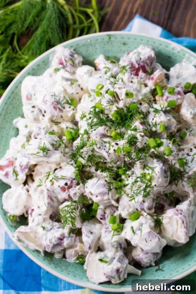 Creamy Dill Potato Salad with Red Potatoes