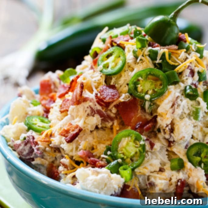 Jalapeno Popper Potato Salad with Bacon and Cheese