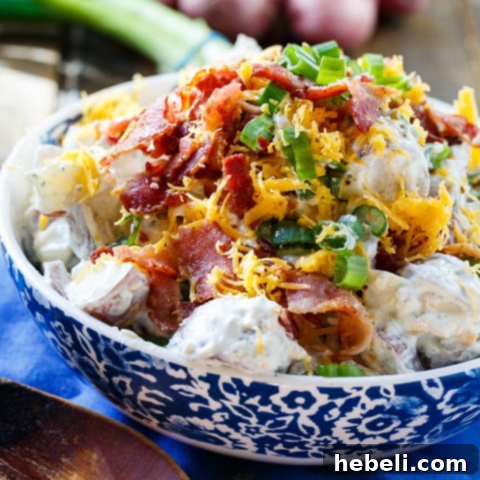 Loaded Ranch Potato Salad with Bacon and Herbs