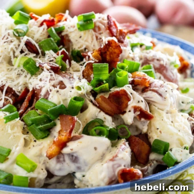 Caesar Potato Salad with Parmesan and Bacon
