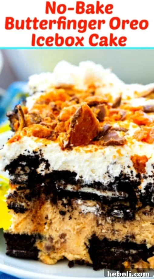 Ultimate No-Bake Butterfinger Oreo Delight 7 A final beautiful image of the No-Bake Butterfinger Oreo Icebox Cake, emphasizing its mouth-watering appeal.
