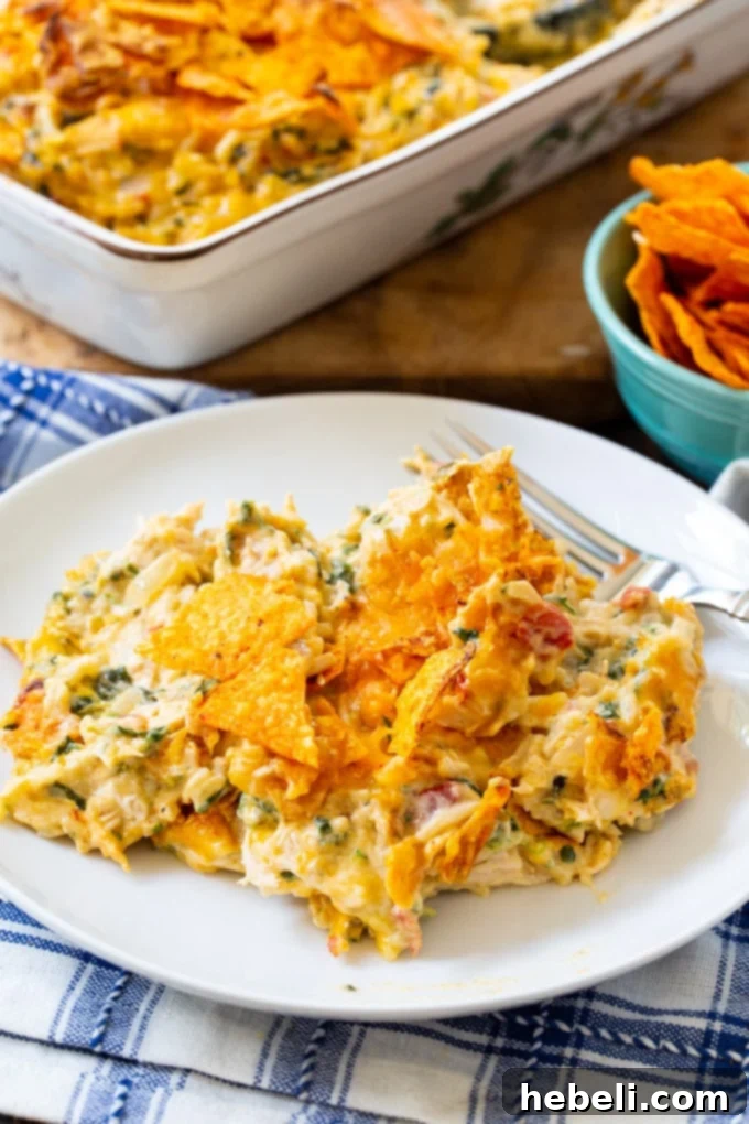 Close-up of Southwestern Turkey Rice Casserole showcasing its rich texture.