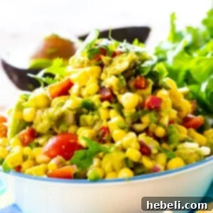 Avocado and Corn Salsa in a bowl.
