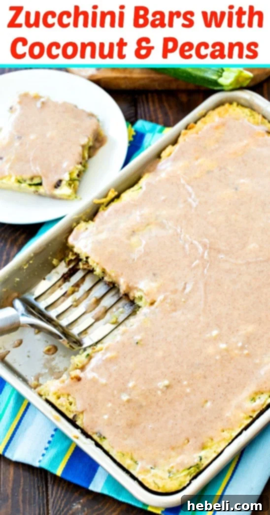 Golden Zucchini Pecan Coconut Squares 6 Beautifully glazed Zucchini Bars with Pecans and Coconut, ready to serve
