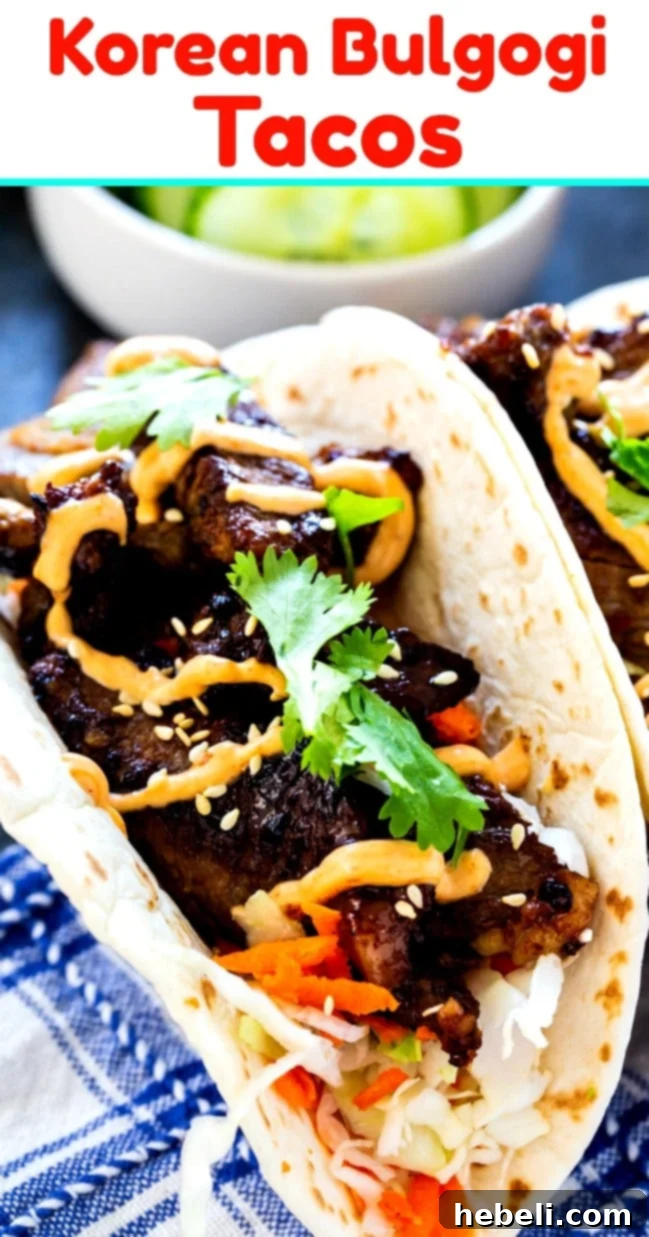 Korean BBQ Tacos 5 A beautifully presented Korean Bulgogi Taco, ready to be enjoyed.