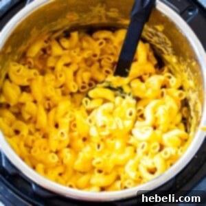 Instant Pot Mac and Cheese in the instant pot.