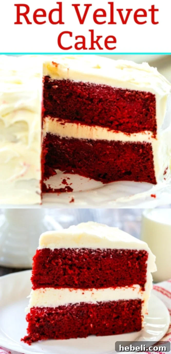 A stunning Red Velvet Cake, meticulously frosted and ready to be served, a true testament to Southern baking artistry.