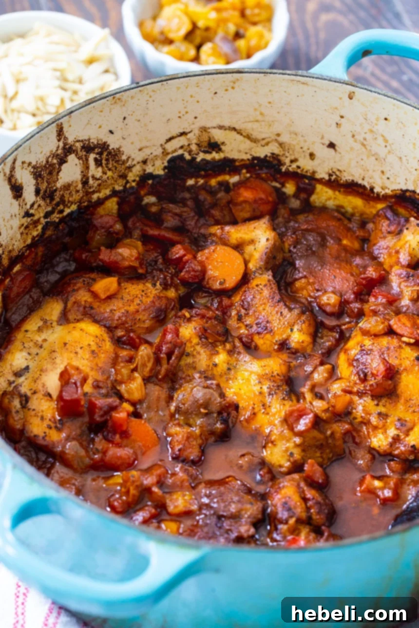 Country Captain Chicken in a Dutch oven