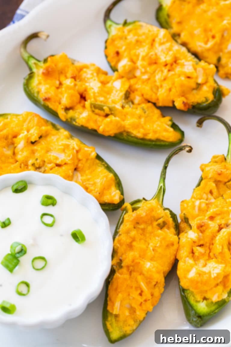 Buffalo Chicken Jalapeno Poppers