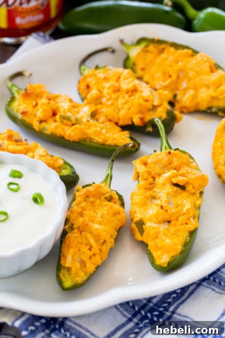 Buffalo Chicken Jalapeno Poppers