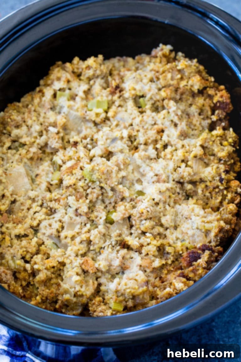 Slow Cooker Chicken and Stuffing Casserole 3 Seasoned chicken breasts in a 6-quart slow cooker for Chicken and Dressing Casserole