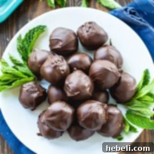 Velvet Mint Truffles 5 Creme de Menthe Truffles presented as a delightful homemade treat.