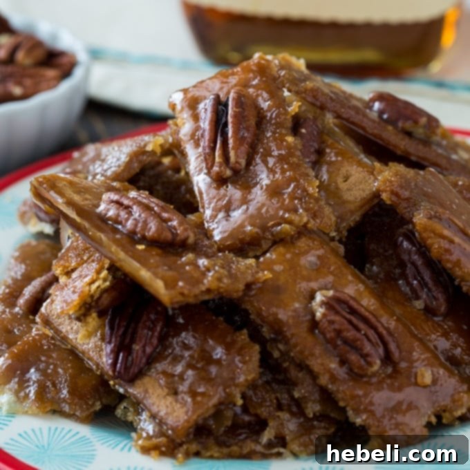 Bourbon Graham Cracker Candy, an adult-friendly holiday treat with a hint of bourbon.
