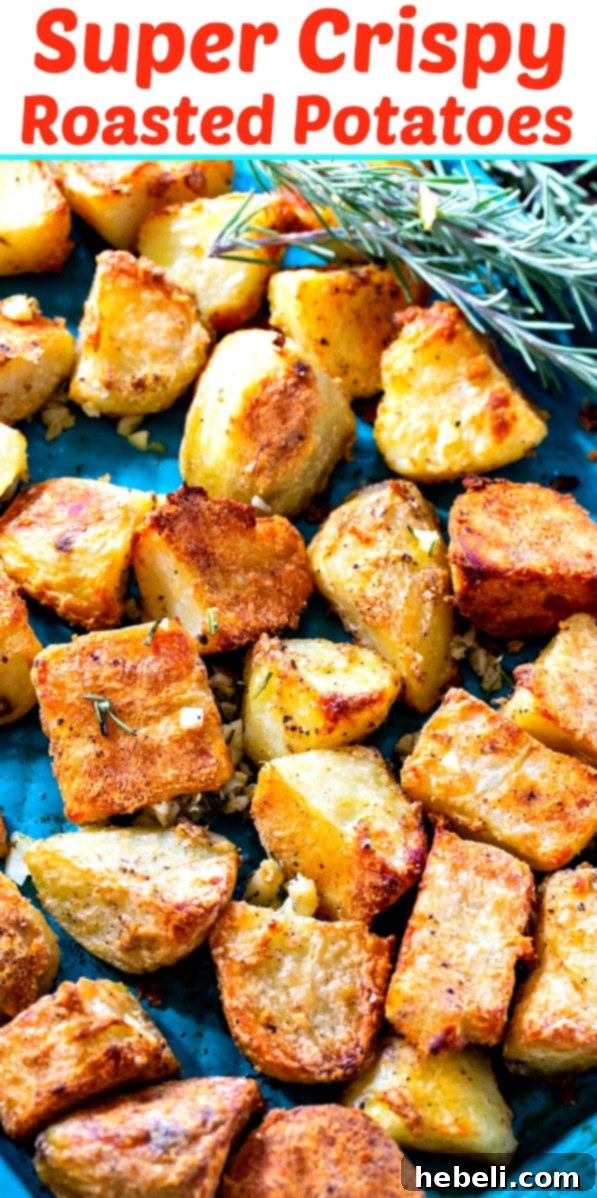 A serving of super crispy roasted potatoes in a bowl, ready to be enjoyed.