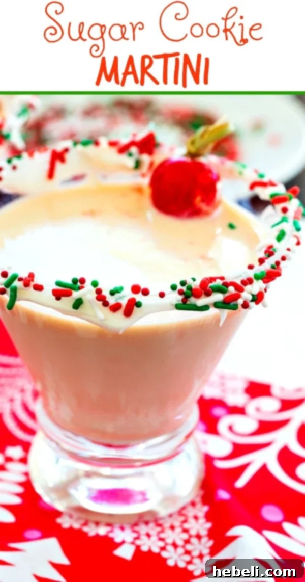 Decadent Sugar Cookie Martini 5 Sugar Cookie Martini with sprinkles around the rim