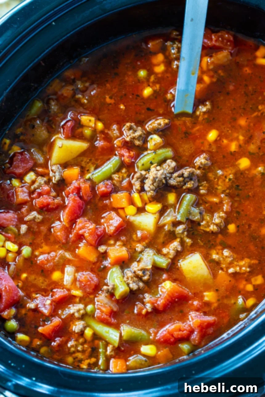 Kicked-Up Slow Cooker Beef & Vegetable Soup 3 Slow Cooker Vegetable Beef Soup with lots of spice