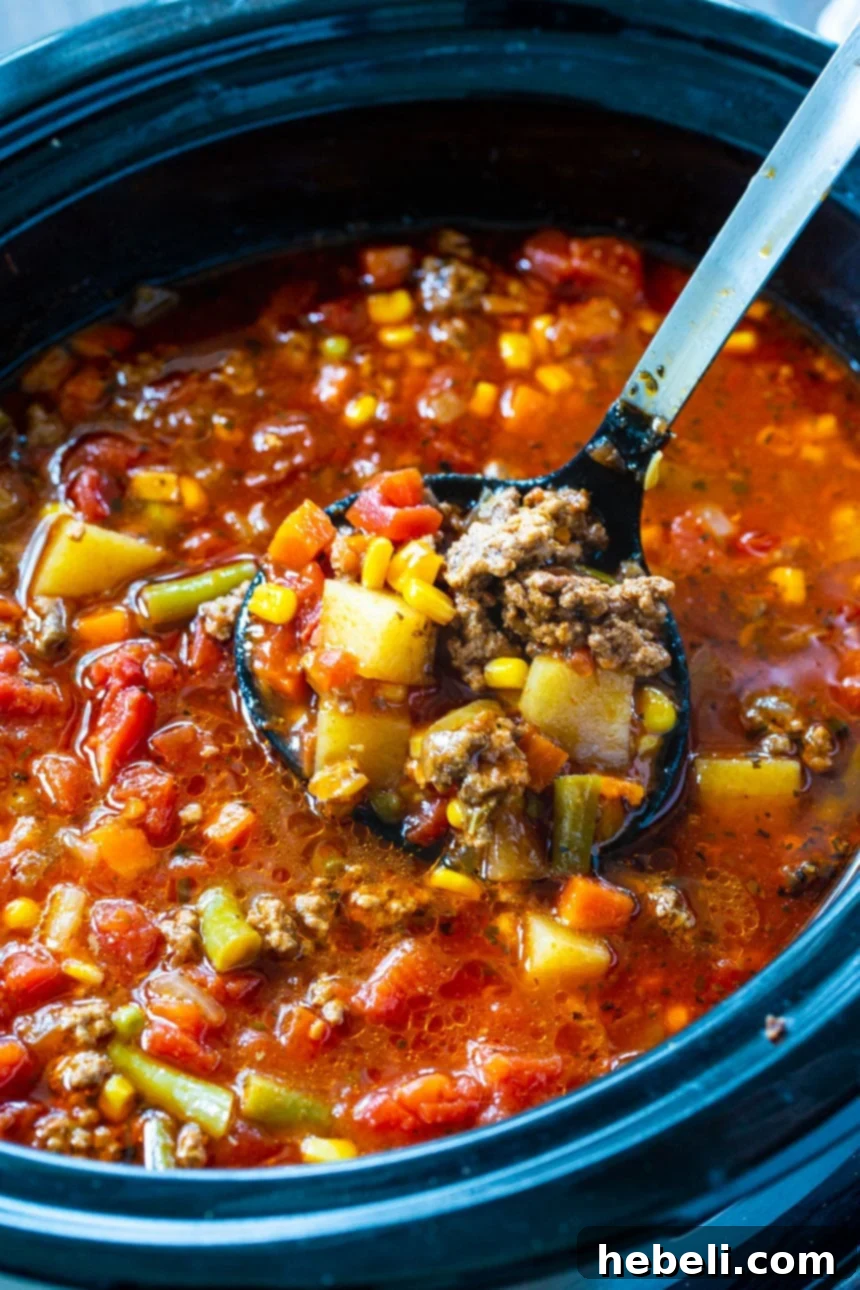 Kicked-Up Slow Cooker Beef & Vegetable Soup 4 Slow Cooker Spicy Vegetable Ground Beef Soup