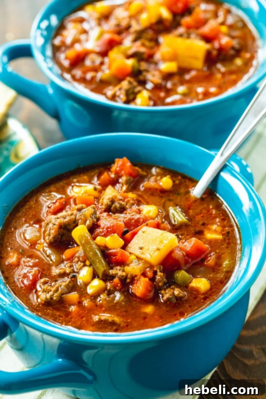 Kicked-Up Slow Cooker Beef & Vegetable Soup 5 Crock Pot Spicy Vegetable Beef Soup