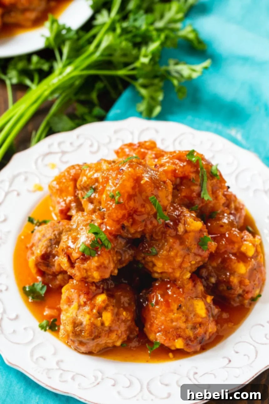 Sticky Apricot Ham Delights 4 Platter of golden Apricot Glazed Ham Balls