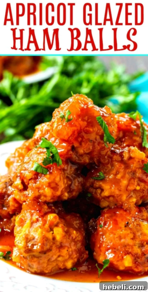 Sticky Apricot Ham Delights 6 A festive spread featuring Apricot Glazed Ham Balls as a centerpiece