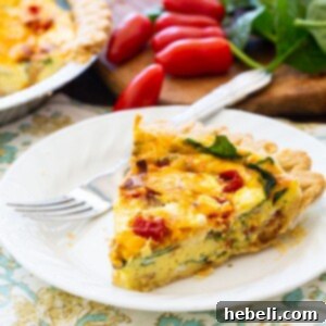 Quiche with Bacon, Spinach and Tomatoes