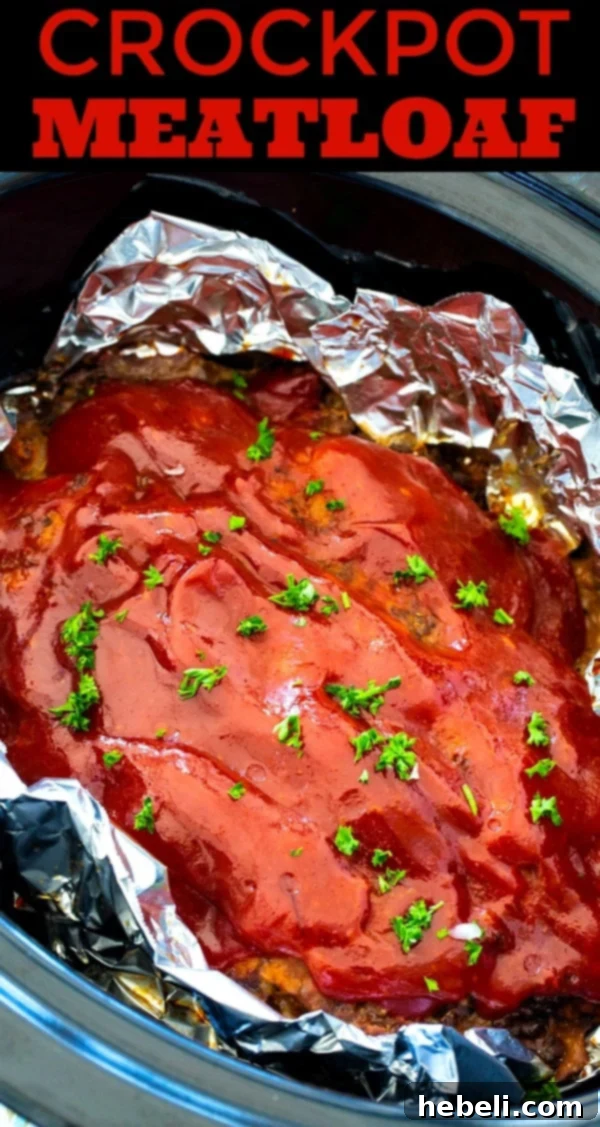 Crockpot Meatloaf with Brown Sugar/Ketchup Glaze