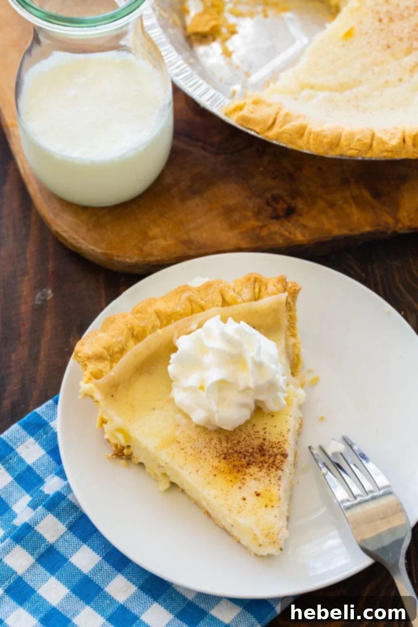 Close-up of the smooth, creamy filling being prepared for Hoosier Sugar Cream Pie.